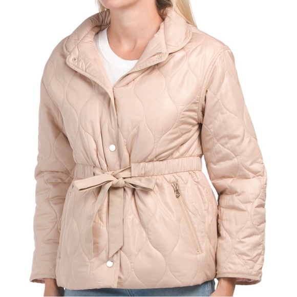 New! Kate Spade Relaxed Belted Quilted Anorak Coat Size Medium - Picture 1 of 2